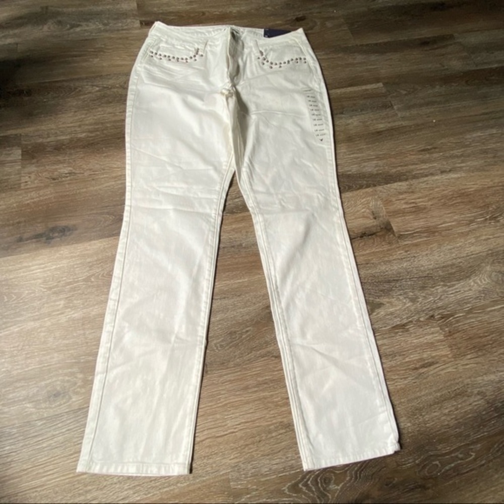 American Eagle Pants Size 14 Skinny White Wash Low Rise Skinny Leg Women’s
